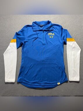 Under Armour UCLA Bruins 1/4 Zip Pullover Small Blue White Loose Fit Sweatshirt